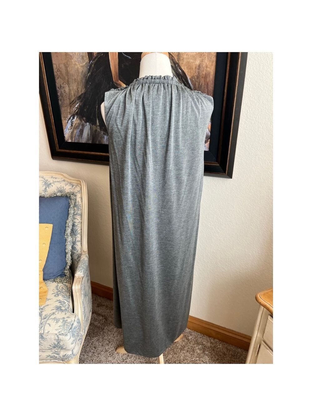 YSL Yves Saint Laurent Runway Silver Sleeveless Dress Size 6 - Picture 4 of 9